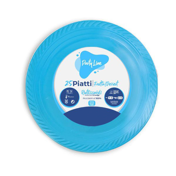 Party Piatti frutta 17cm plastica colorati confezione di 25z riutilizzabili